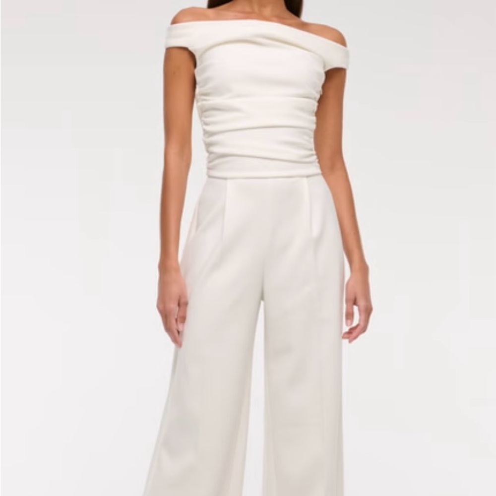 Abercrombie & Fitch Cream Wide Leg Jumpsuit